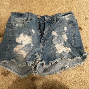 american eagle highwaisted distressed shorts